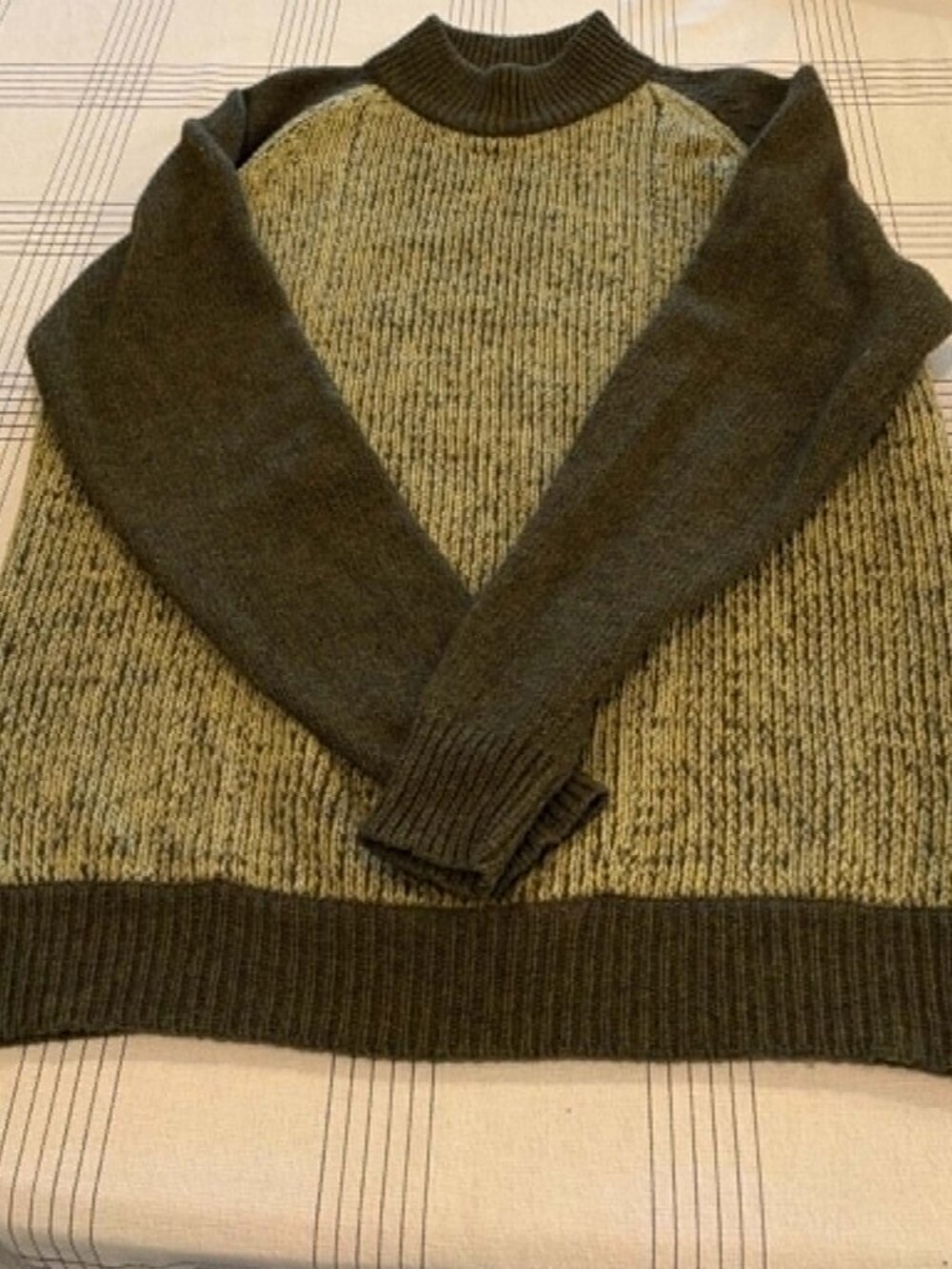 Vintage 80s/90s Made in Korea Wool Blend Colorblock Sweater M/L